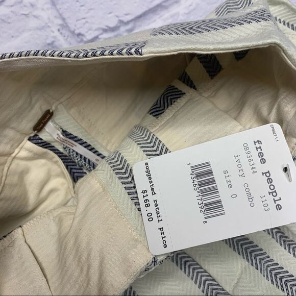 Free People High Tied Wide Leg Pants in Ivory Combo - Picture 6 of 9